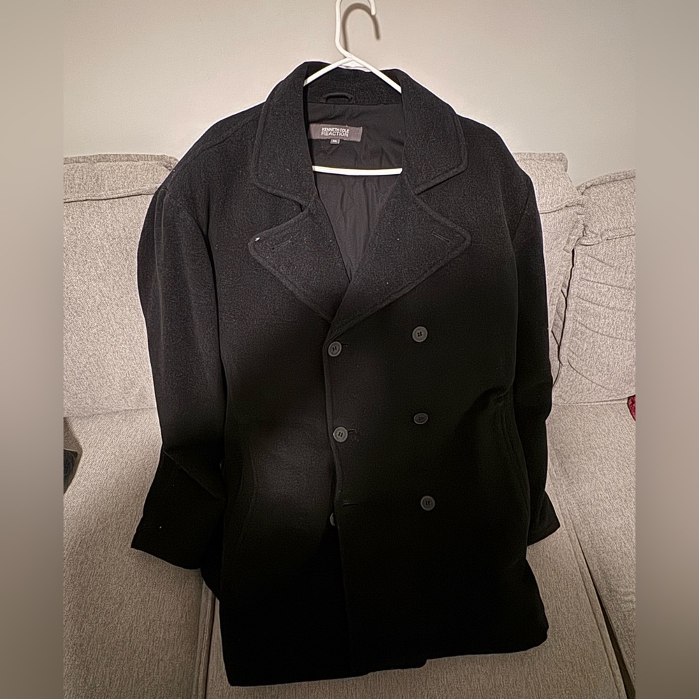 Kenneth Cole Reaction Men's Classic Black Pea Coat